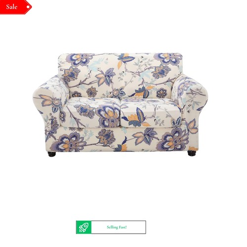 Stretch floral couch - couch, cover